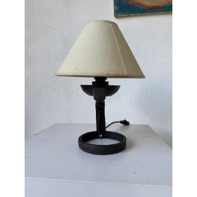 Brutalist Metal Lamp, 1950s For Sale - Image 9 of 18
