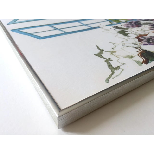 Noal Betts Vintage 1980's " California Wine Country " Lithograph Print Framed Travel Poster For Sale - Image 11 of 13