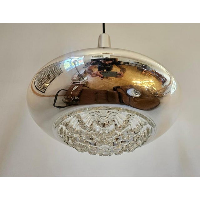 Mid-Century Glass Pendant Light from Peill & Putzler, Germany, 1970s For Sale - Image 4 of 13