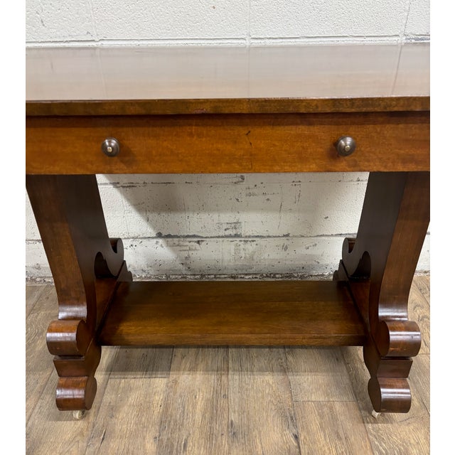 Early 20th Century Antique American Empire Style Library Table Server Desk For Sale - Image 5 of 12