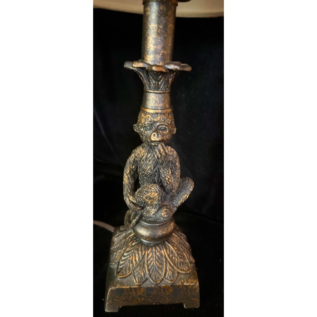 Mid 20th Century Brass Monkey Motif Accent Lamps - a Pair For Sale - Image 6 of 12