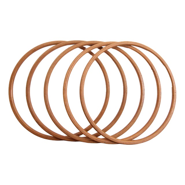 Mid-Century German Wooden Hula Hoop Rings, 1950s, Set of 5 For Sale