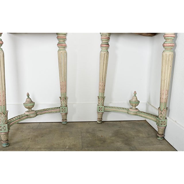 Early 20th Century French Pair of Louis XVI Style Corner Demilunes For Sale - Image 4 of 15