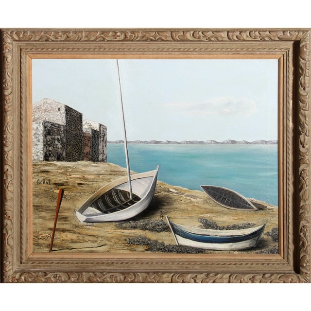 Alvaro Guillot, Bateaux, Oil Painting, 1963 For Sale