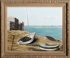 Alvaro Guillot, Bateaux, Oil Painting, 1963