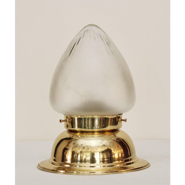 19th Century Art Nouveau Art Deco Glass Ceiling Lamp, 1890s For Sale - Image 5 of 10