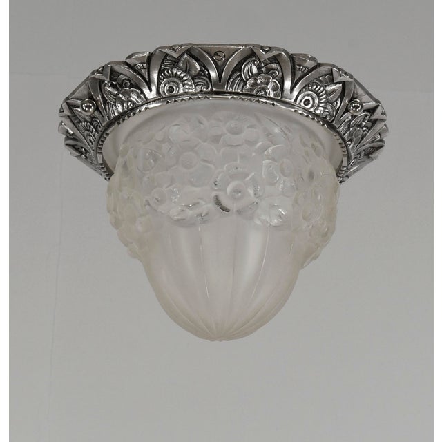 1930s French Art Deco Flush Mount by Degue France - 2 Available For Sale - Image 11 of 13