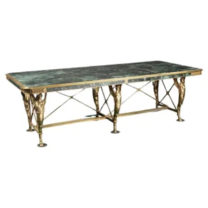 Late 19th Century Marble & Bronze Neoclassical-Style Library Table