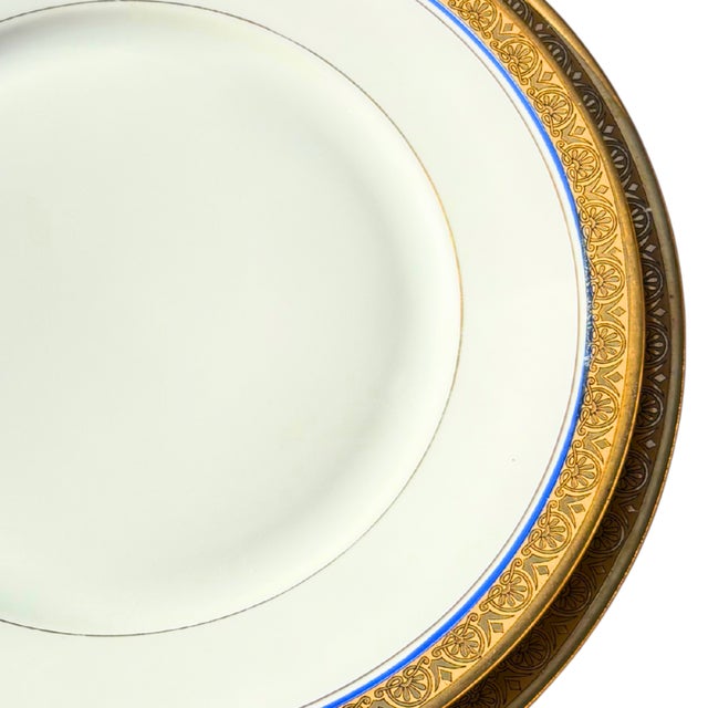 Mid-Century French Limoges Porcelain Dinnerware with Painted Fine Gold, 1950s, Set of 20 For Sale - Image 9 of 11