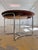 Wood Round Dining Table in Chrome and Walnut Finish For Sale - Image 7 of 11