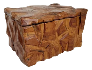 Vintage Folk Art Carved Wood Box