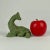 Vintage Ceramic Avocado Green Dog Sculpture in Geometric Form For Sale - Image 10 of 12