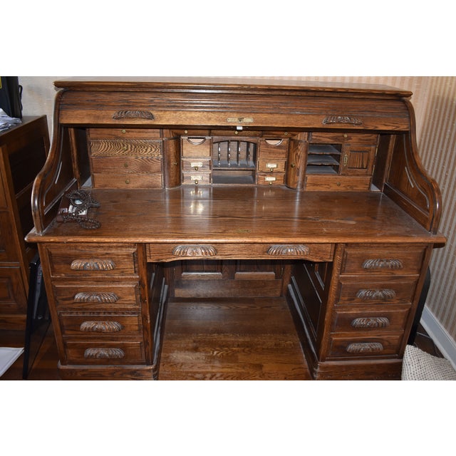 Traditional Oak Crest Manufacturing Rolltop Desk Chairish