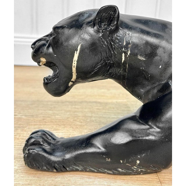 Mid-Century Modern 30" Black Panther Resin Garden Sculpture For Sale - Image 6 of 9