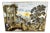 Castelli Majolica Tile Depicting a River Landscape with Architectural Ruins, Boats and Figures in the Foreground, 1970s For Sale