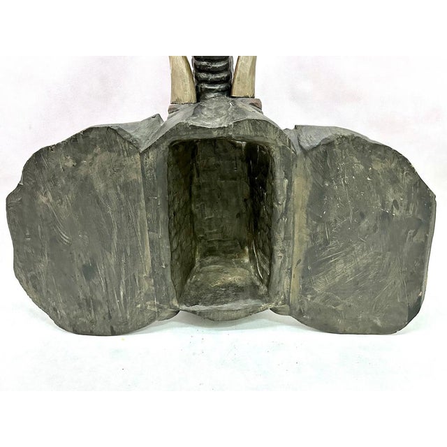 Black Balinese Artist, Carved Elephant Head, 1970s, Wood For Sale - Image 8 of 14