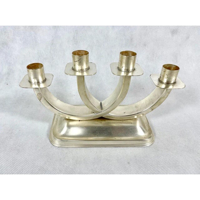 1950s Art Deco Silver Plated Candleholder from Quist, Esslingen, 1950s For Sale - Image 5 of 10