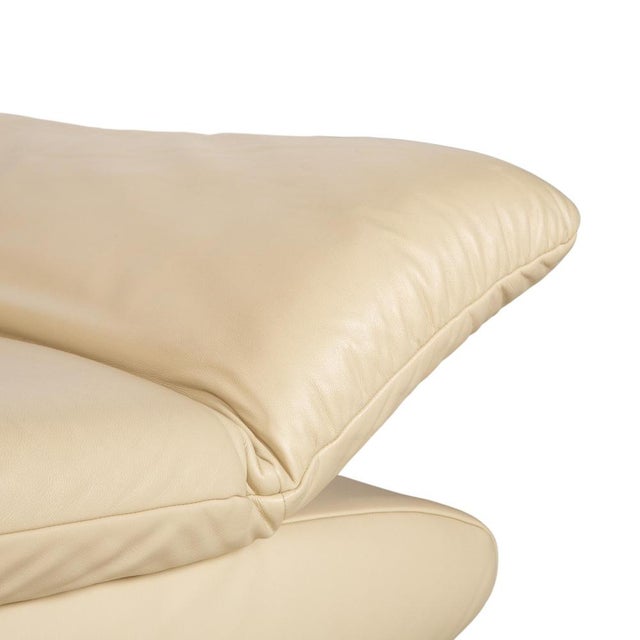 Cream Leather Velluti Two-Seater Sofa with Manual Function from Koinor For Sale - Image 6 of 14