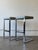 Mid-Century Modern Vintage Pair of Milo Baughman Style Barstools in Blue-Gray Alligator Vinyl For Sale - Image 3 of 11
