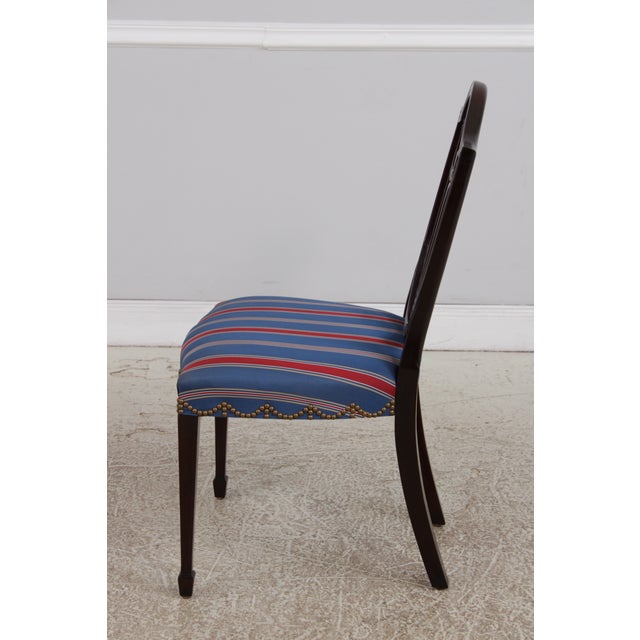 Wood Pair of Kindel Grand Rapids Mahogany Shield Back Chairs For Sale - Image 7 of 18