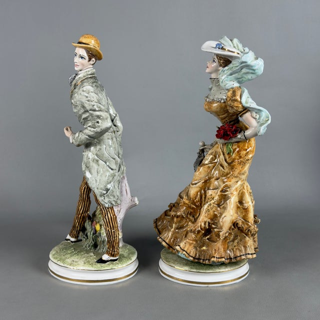 Vintage 20th Century Lady Knight Figures in Porcelain from Liani, Italy, Set of 2 For Sale - Image 4 of 11