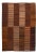 Mid-Century Striped Flatweave Handmade Brown Wool Rug For Sale