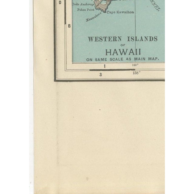 Black Antique Map of Hawaii with Oahu and Honolulu by Rand McNally, 1899 For Sale - Image 8 of 12