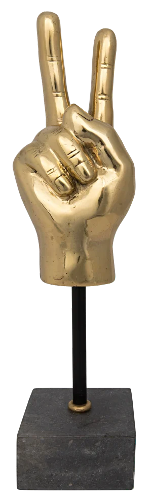 NOIR Peace Sign on Stand, Brass