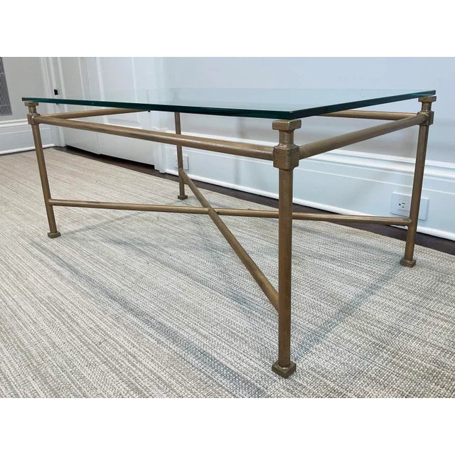 Italian Vintage Niermann Weeks Italian Style Glass Top Coffee Table For Sale - Image 3 of 9