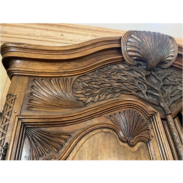 Incredible 18th Century French Armoire With “Tree of Life” For Sale - Image 4 of 7