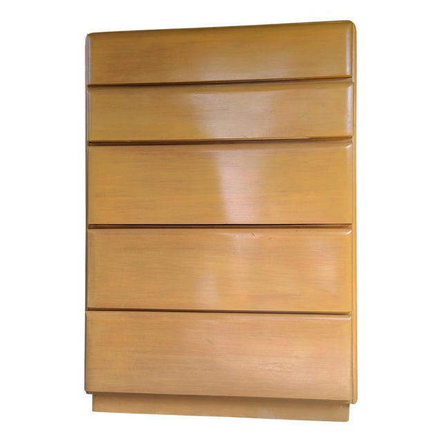 Mid 20th Century Star Dust 5-Drawer Tall Boy Dresser Designed by Russel Wright / Restored For Sale