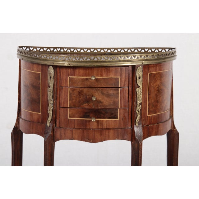 Small Antique Demilune Chest of Drawers, 1900 For Sale - Image 10 of 18