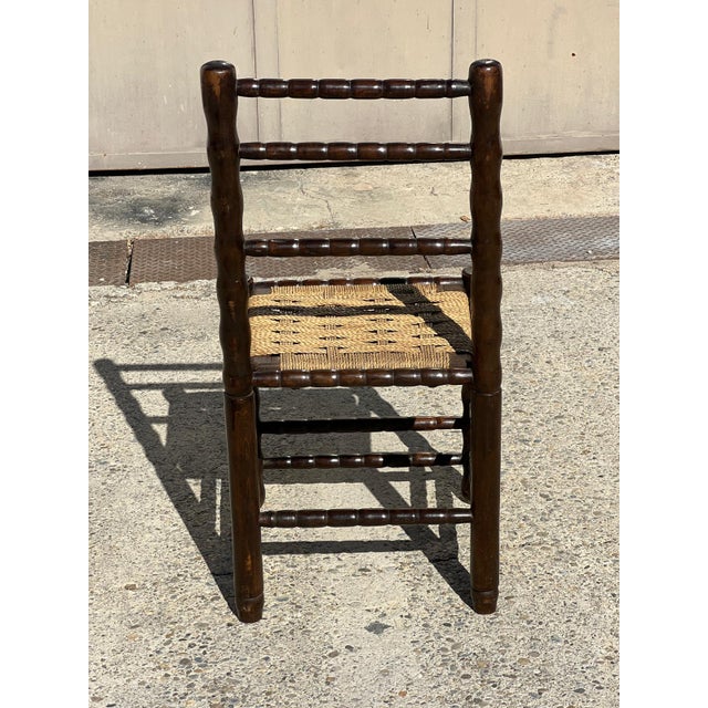 Turned Wood Spool Chairs attributed to Charles Dudouyt, 1940s, Set of 4 For Sale - Image 6 of 11