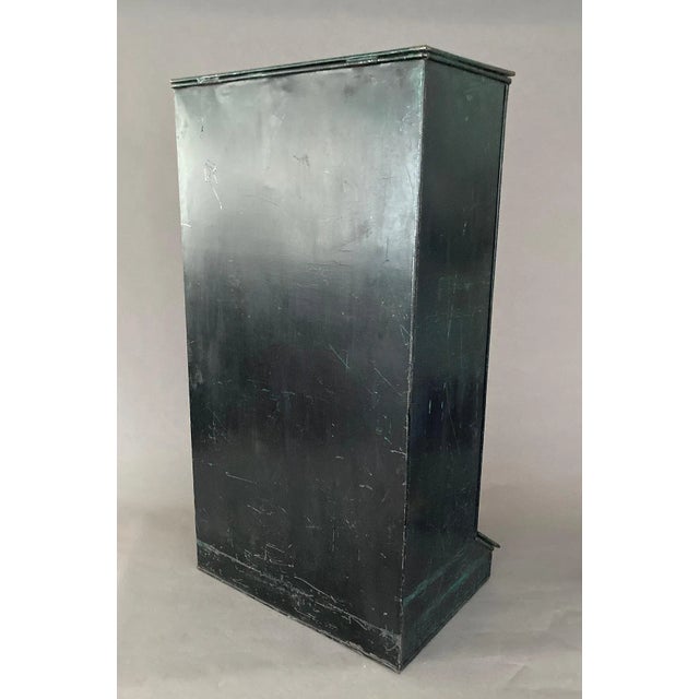 Metal 1860’s, 19th Century Toleware Storage Bin, Hand-Painted Floral Decoration For Sale - Image 7 of 10