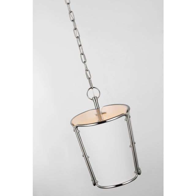 2020s Carrier & Company for Visual Comfort Signature Hastings Small Pendant in Polished Nickel with White Shade For Sale - Image 5 of 7
