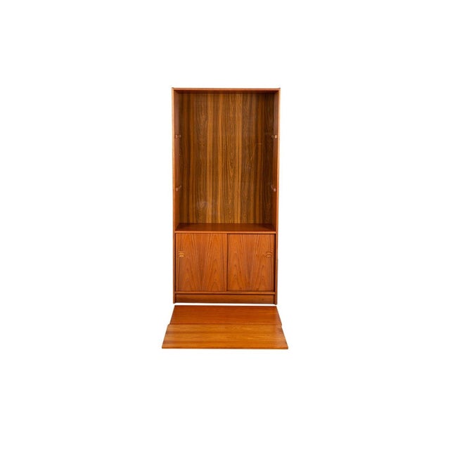 1970s Mid-Century Teak Hutch Bookcase Cabinet For Sale - Image 5 of 9