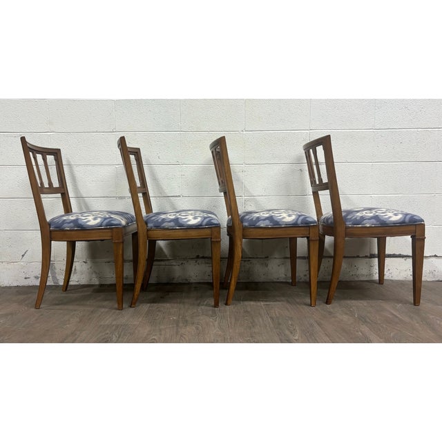Wood Vintage Mid Century Modern MCM Upholstered Dining Side Chairs - Set of 4 For Sale - Image 7 of 11
