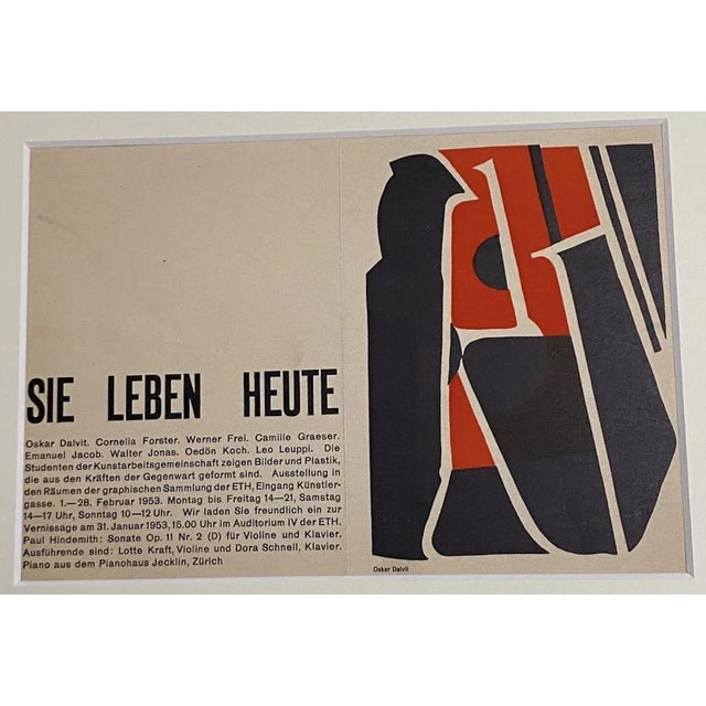 Oscar Dalvit, invitation To Exhibition, 1953, Woodcut For Sale - Image 4 of 4