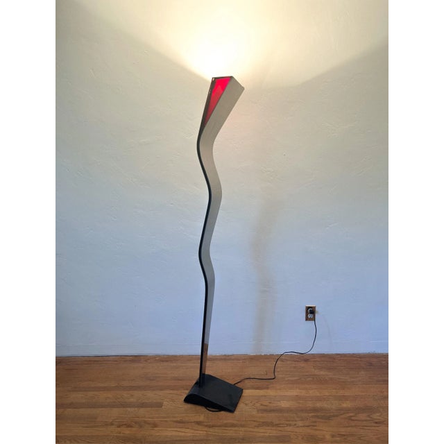 Chrome 1970s Postmodern Sculptural Floor Lamp in the Style of Fontana Arte For Sale - Image 8 of 12