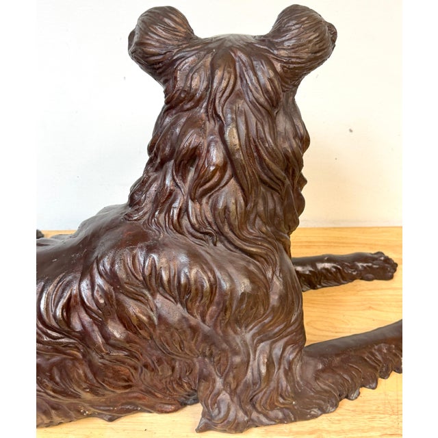 Mid 20th Century Large Life-Size Bronze Reclining Deerhound / Borzoi-Type Sculpture, 20th C Italy For Sale - Image 5 of 18