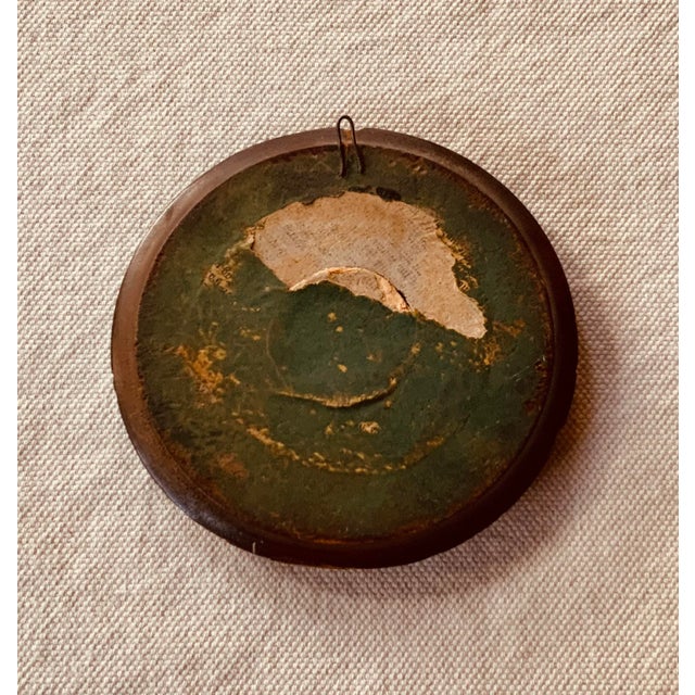 Early 19th Century Early American Federal Portrait Miniature, Oil on Bone Canvas, Original Roundel Frame, Circa 1830 For Sale - Image 5 of 10