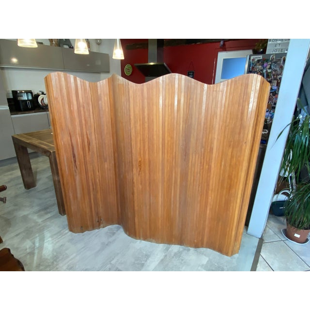 Vintage Freestanding Foldable Wooden Screen in the style of Baumann, 1950s For Sale - Image 11 of 18