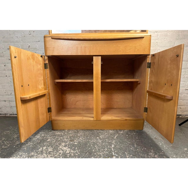 Wood Heywood-Wakefield 2-Piece 'Champagne' China Cabinet With Glass Doors, 1960s For Sale - Image 7 of 18