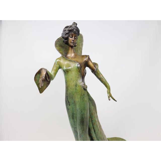 Mid 20th Century Vintage Art Deco Bronze Sculpture After Demetre Chiparus "The Evening Gown" For Sale - Image 5 of 18