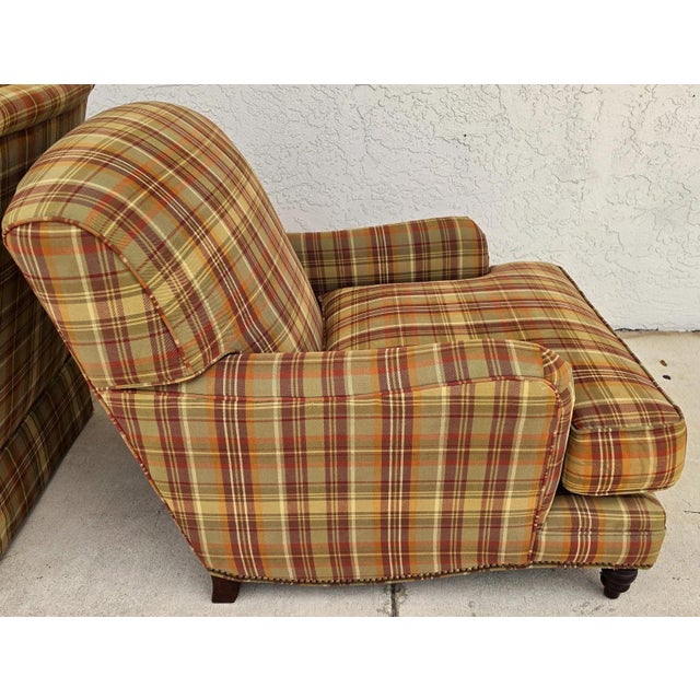 1980s Century Furniture English Library Reading Lounge Armchair For Sale - Image 5 of 8