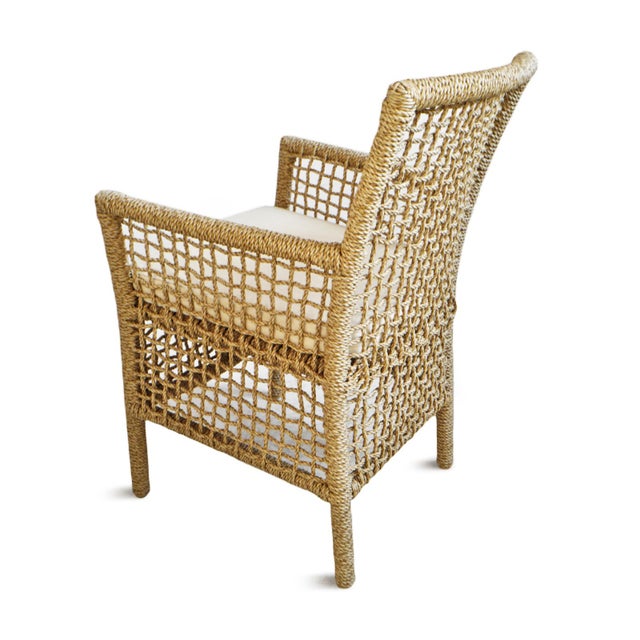 Outdoor Rope Dining Arm Chair For Sale - Image 4 of 11