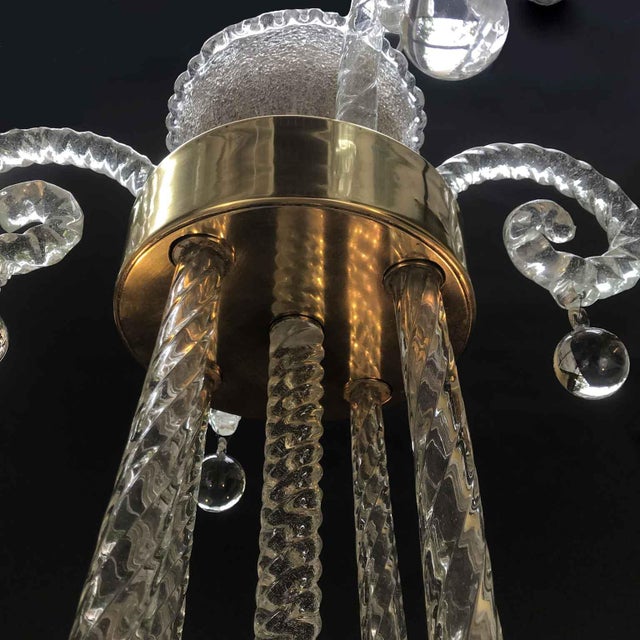 Vintage Blown Glass Chandelier, 1940s For Sale - Image 13 of 16