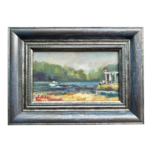 Framed Original Painting Plein Air Landscape by Valeriya Serova For Sale