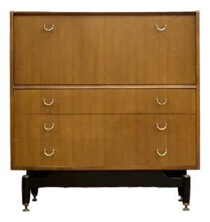 Mid-Century Tola and Black Tallboy Chest from G Plan, 1950s