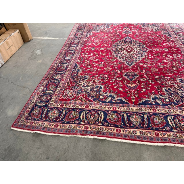Late 20th Century 9ft 6in × 12ft 6in Persian Wool Area Rug For Sale - Image 5 of 12
